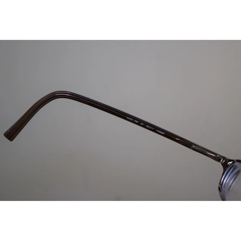 VIVID 739 30 Black/Brown Polish 46-17-140 Eyeglasses Frame Small